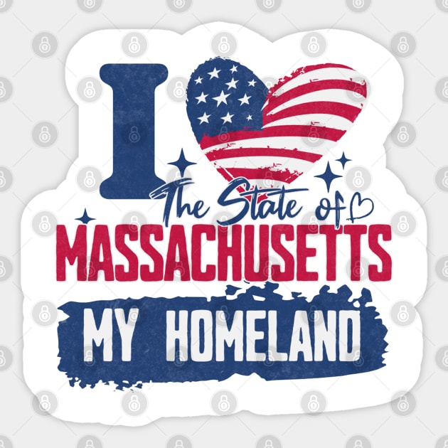 Massachusetts my homeland Sticker by HB Shirts